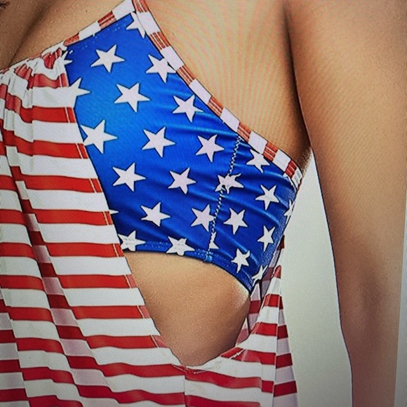 Women Two Piece High Waisted Bikini Set American Flag Swimsuits Bathing Suit 2XL - Picture 4 of 6